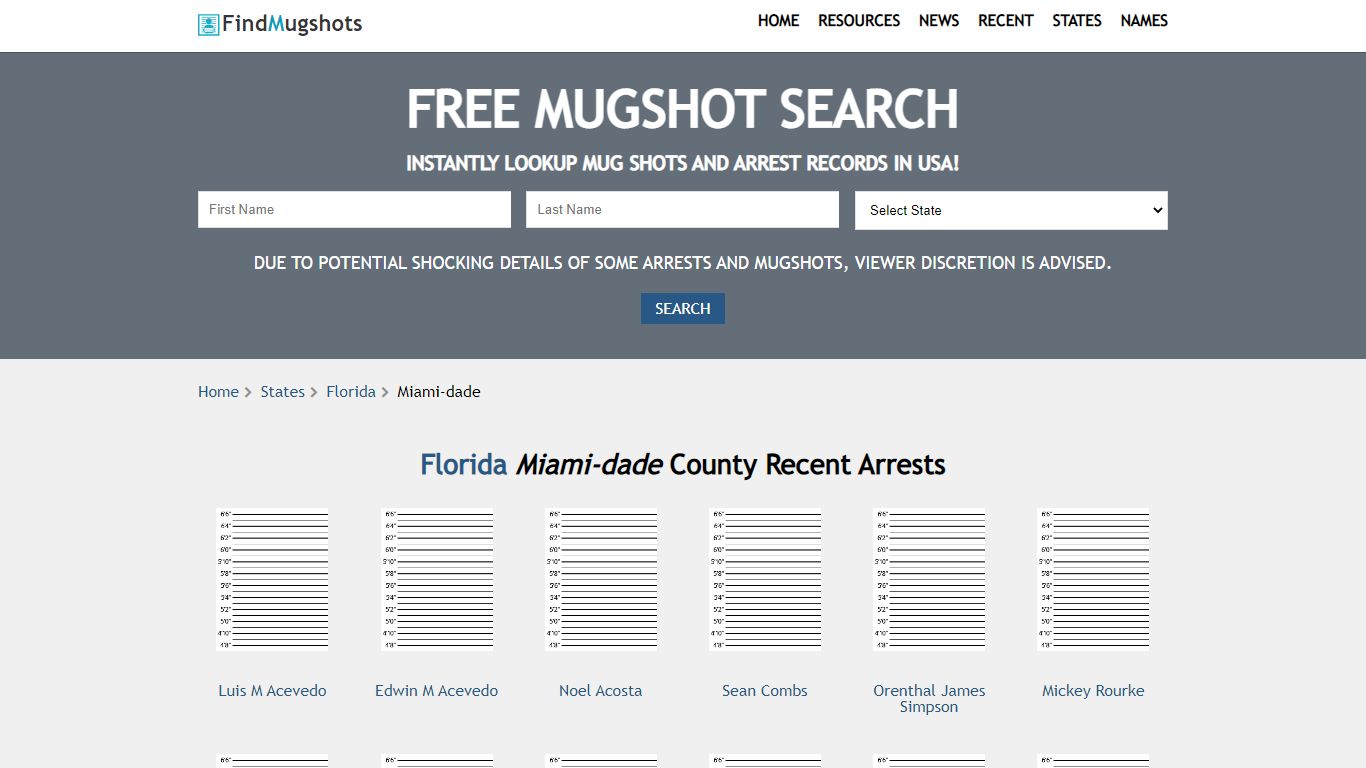 Find Miami-dade Florida Mugshots - Find Mugshots